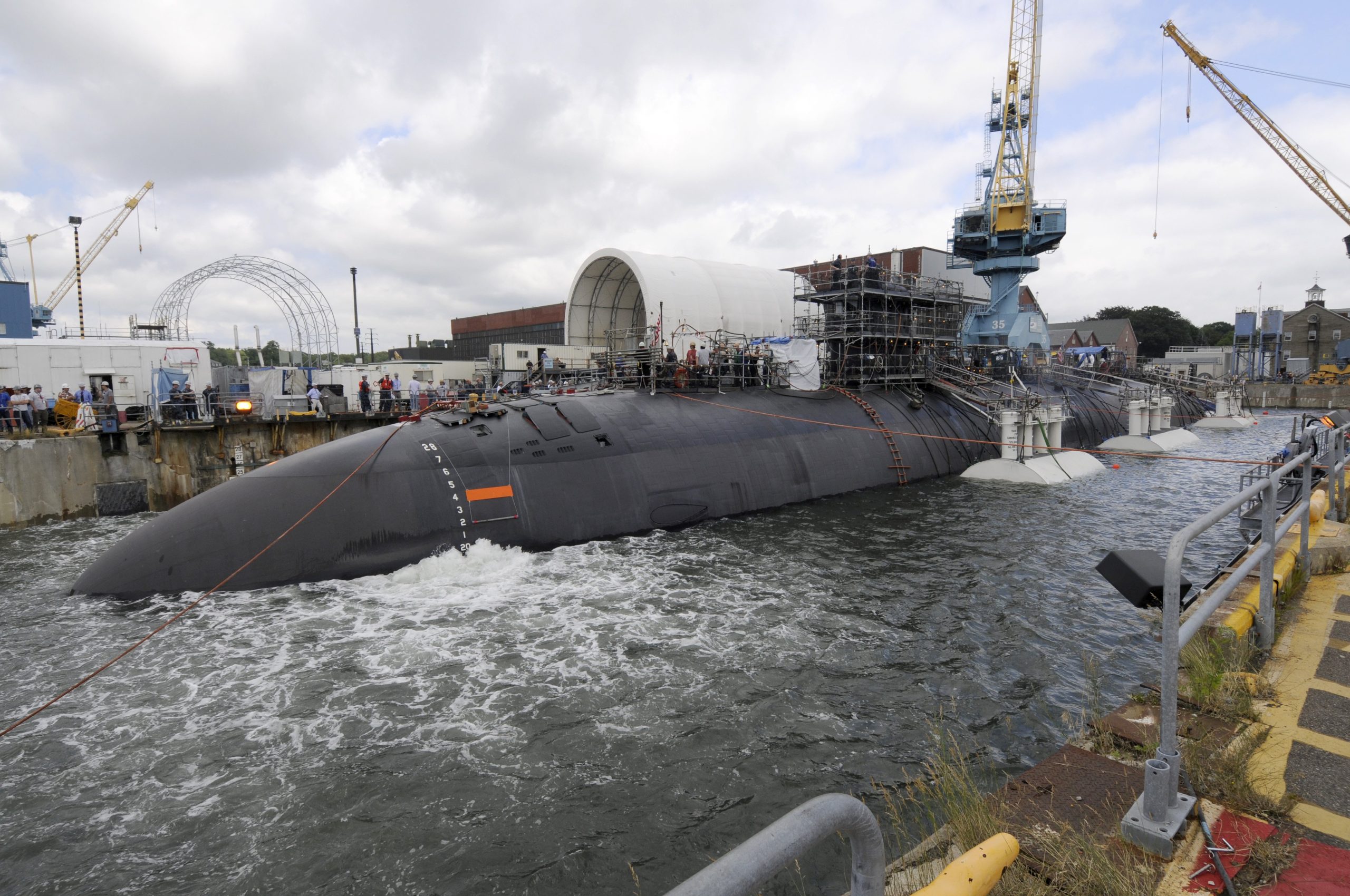 Portsmouth Naval Shipyard with USS San Juan - Los Angeles Class Submarine