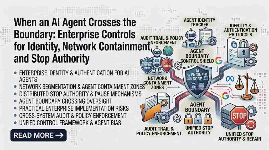 When an AI Agent Crosses the Boundary - Enterprise Controls for Identity Network Containment and Stop Authority