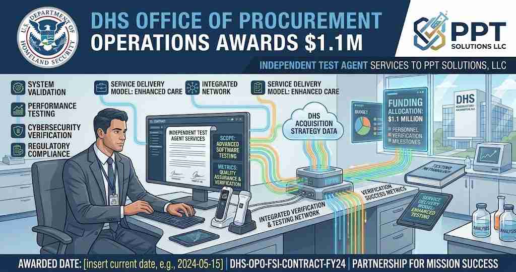 DHS Office of Procurement Operations awards 1-1M Independent Test Agent Services to PPT Solutions