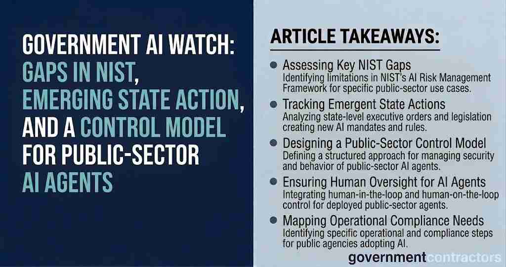 Government AI Watch - NIST Gaps State Action and a Control Model for Public-Sector AI Agents