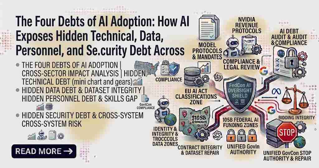 The Four Debts of AI Adoption: How AI Exposes Hidden Technical, Data, Personnel, and Security Debt Across Sectors
