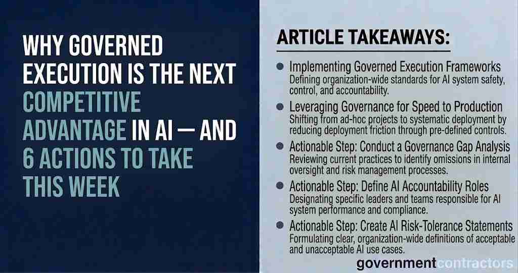 Why Governed Execution Is the Next Competitive Advantage in AI — and 6 Actions to Take This Week